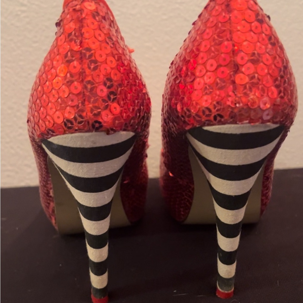 Iron Fist Red Sequin Heels - Picture 5 of 7